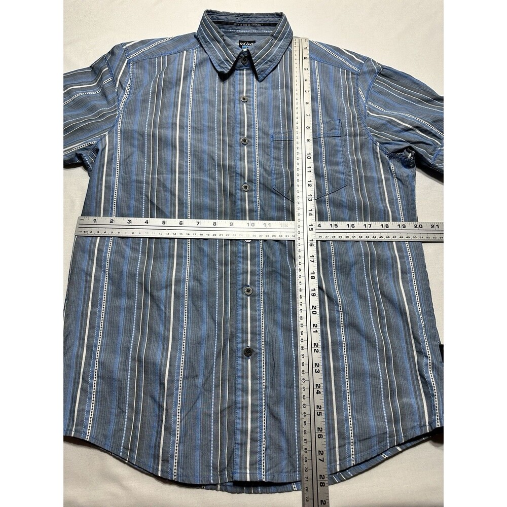 Kuhl Button Shirt Vertical Striped Short Sleeve Suncel Cotton Men’s Size Small - Picture 7 of 9